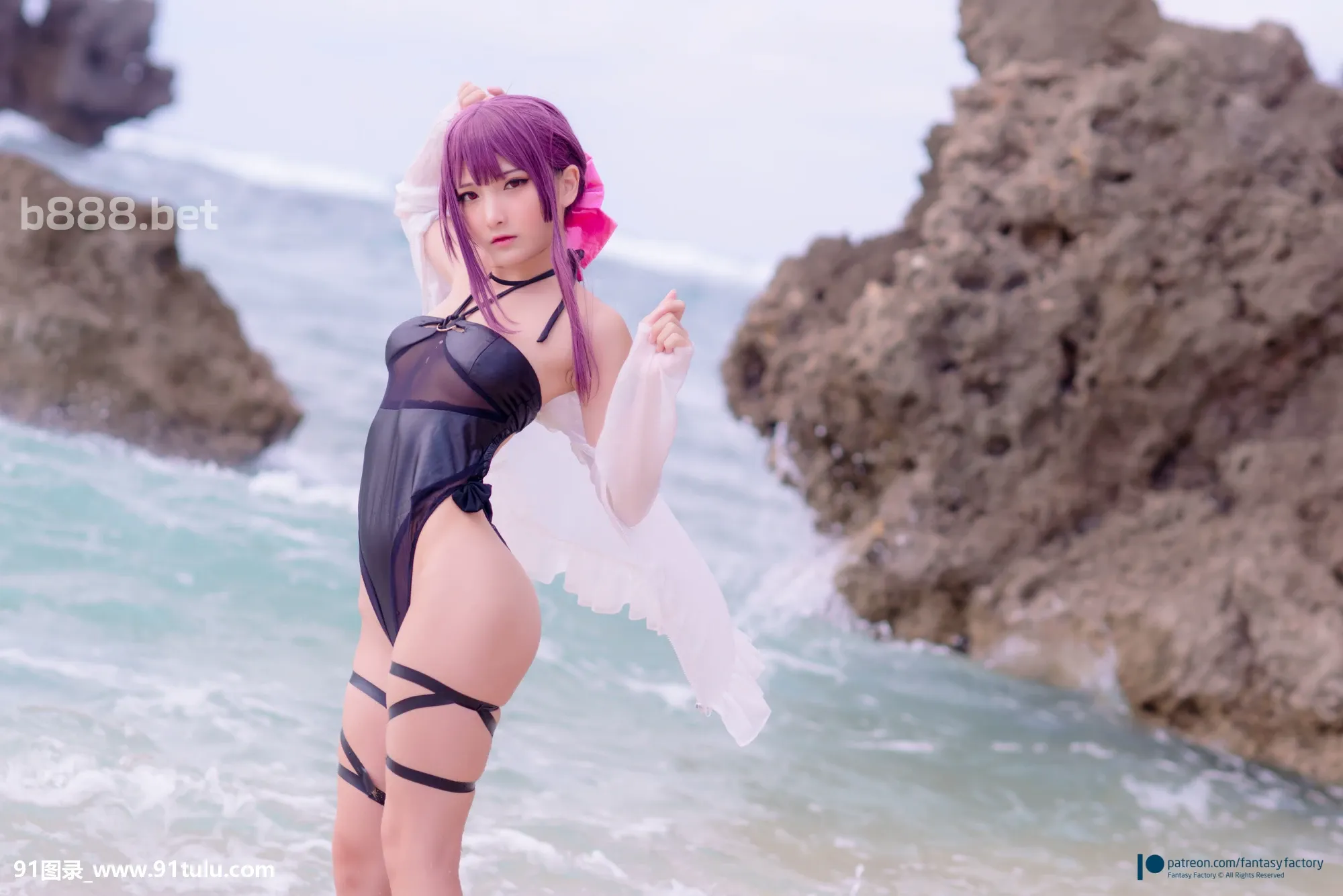 [Coser小丁]-On-the-beach-[51P]Coser,beach,51P,小丁