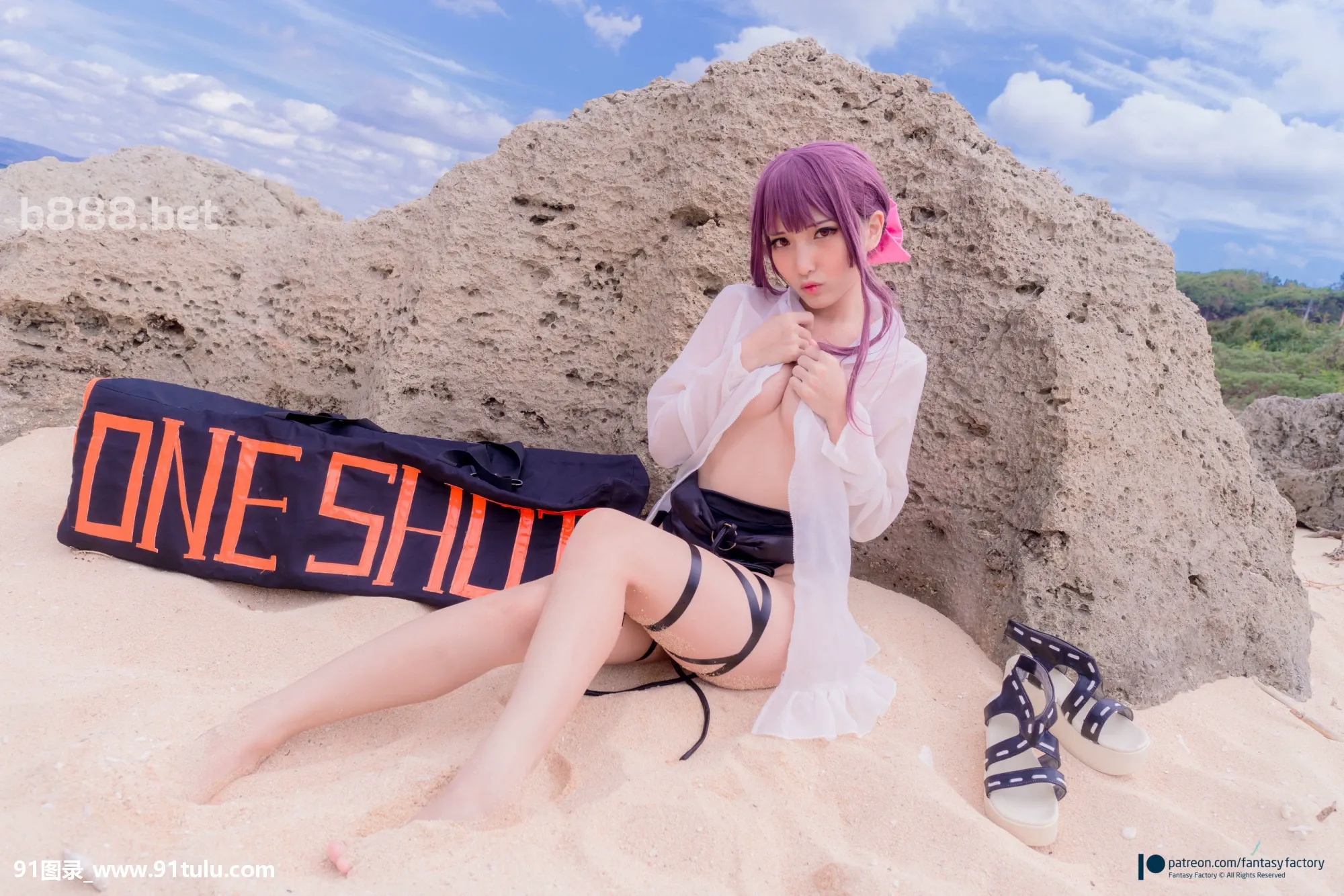 [Coser小丁]-On-the-beach-[51P]Coser,beach,51P,小丁