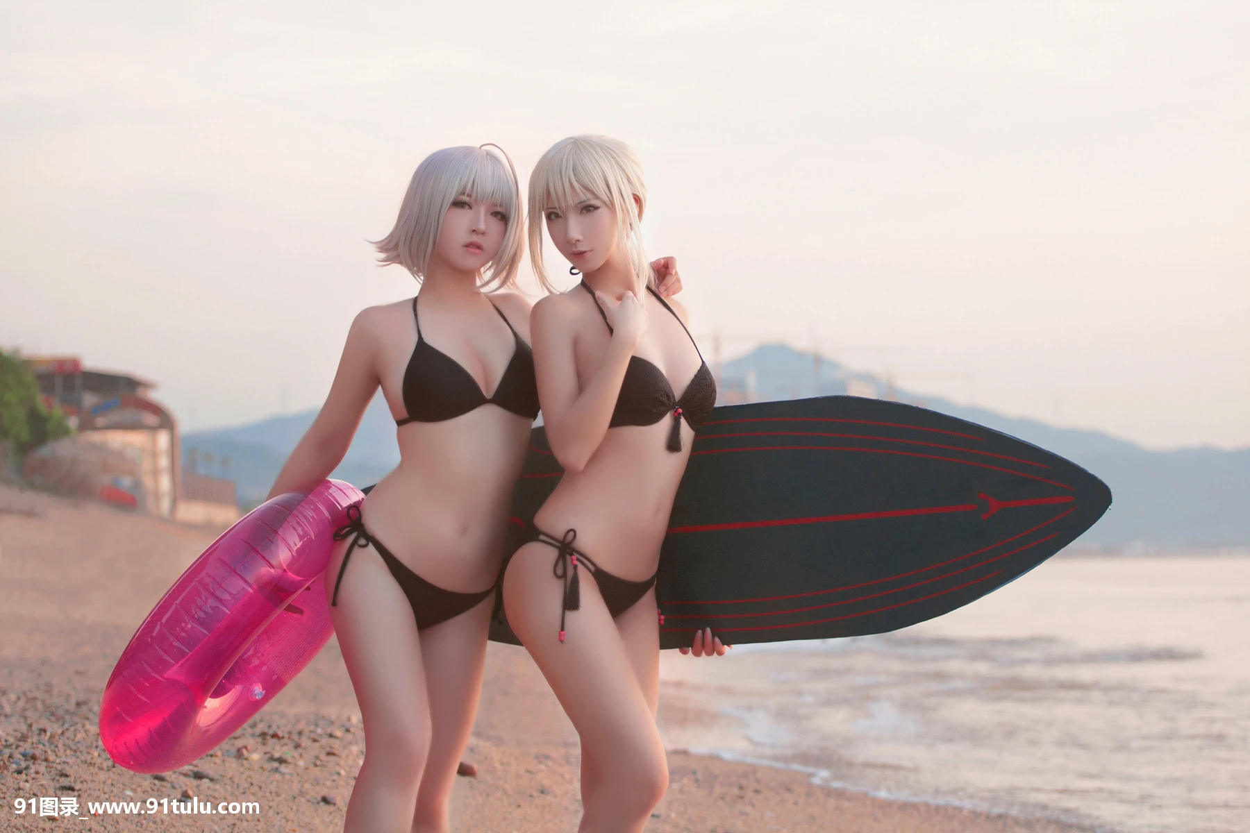 Cosplay-[半半子Banbanko,索索sophia]-黑贞1-海边泳装-[40P]半子,Cosplay,Banbanko,sophia,黑贞,40P,泳装,索索,海边,泳装,Cosplay