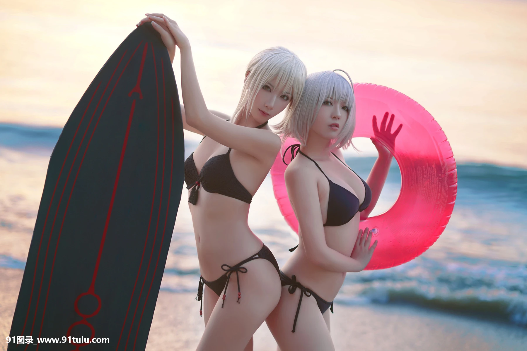 Cosplay-[半半子Banbanko,索索sophia]-黑贞1-海边泳装-[40P]半子,Cosplay,Banbanko,sophia,黑贞,40P,泳装,索索,海边,泳装,Cosplay