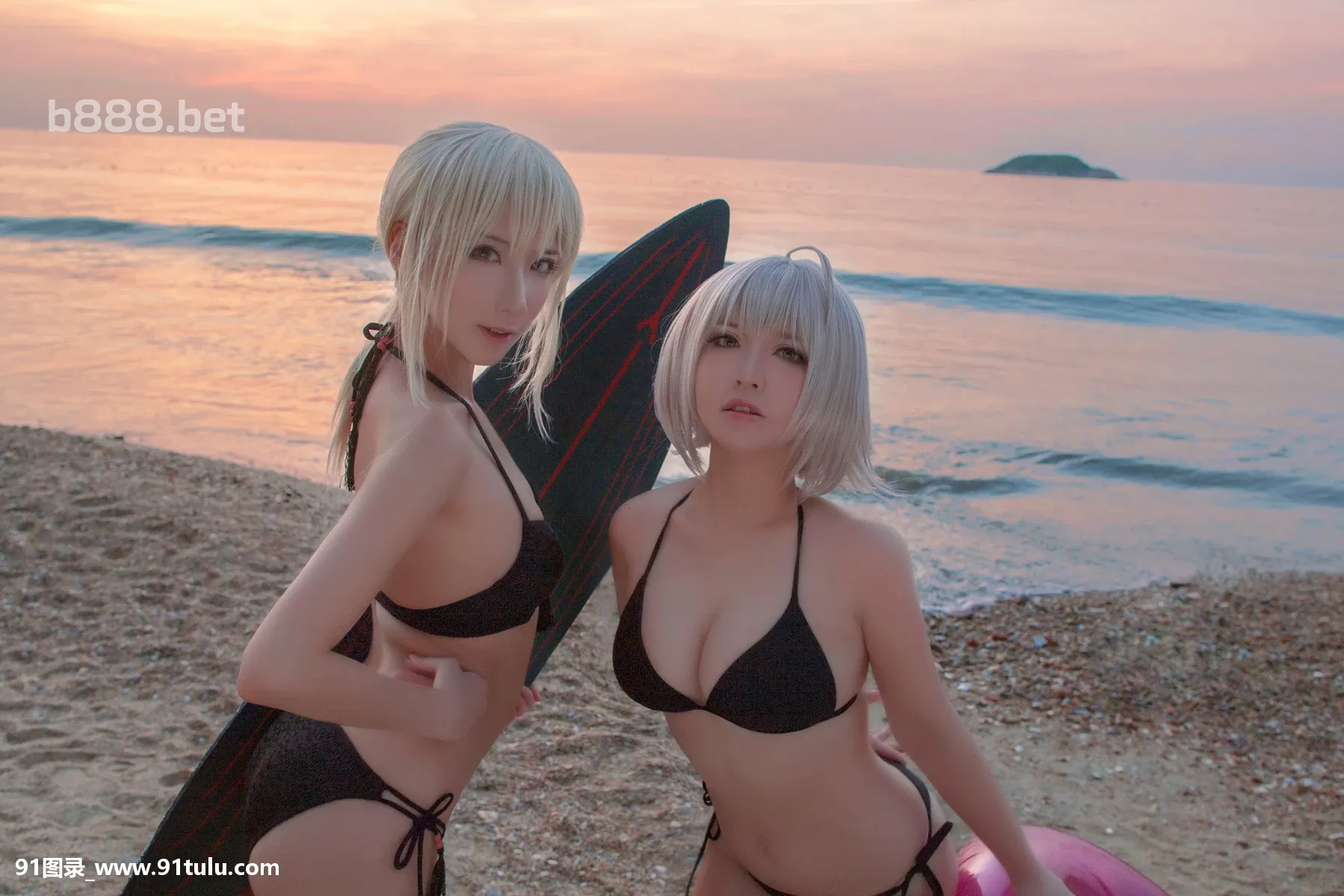 Cosplay-[半半子Banbanko,索索sophia]-黑贞1-海边泳装-[40P]半子,Cosplay,Banbanko,sophia,黑贞,40P,泳装,索索,海边,泳装,Cosplay