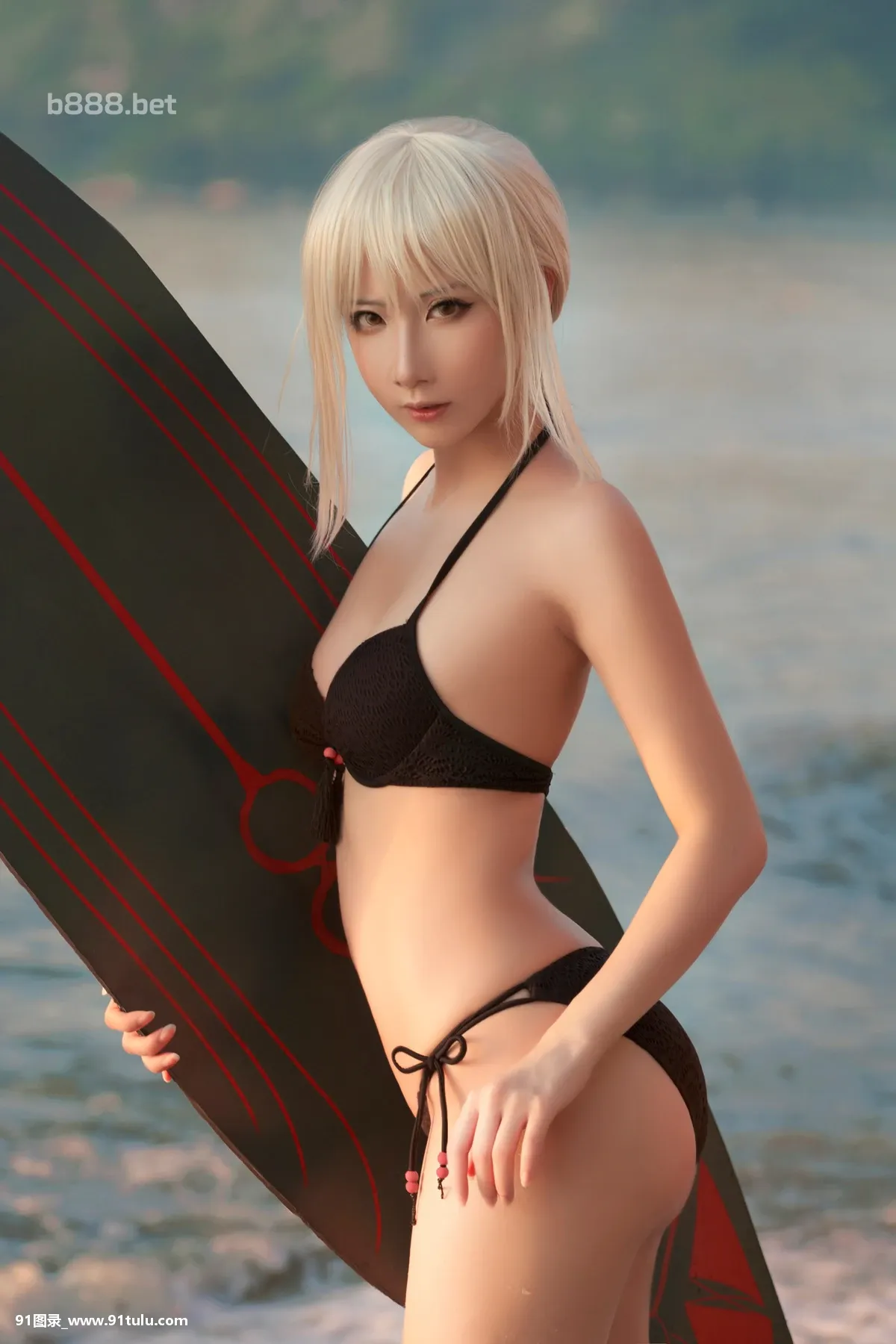 Cosplay-[半半子Banbanko,索索sophia]-黑贞1-海边泳装-[40P]半子,Cosplay,Banbanko,sophia,黑贞,40P,泳装,索索,海边,泳装,Cosplay