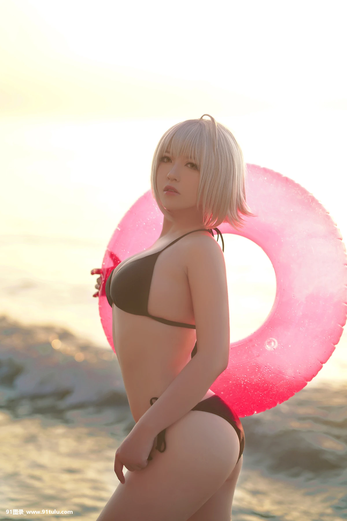 Cosplay-[半半子Banbanko,索索sophia]-黑贞1-海边泳装-[40P]半子,Cosplay,Banbanko,sophia,黑贞,40P,泳装,索索,海边,泳装,Cosplay